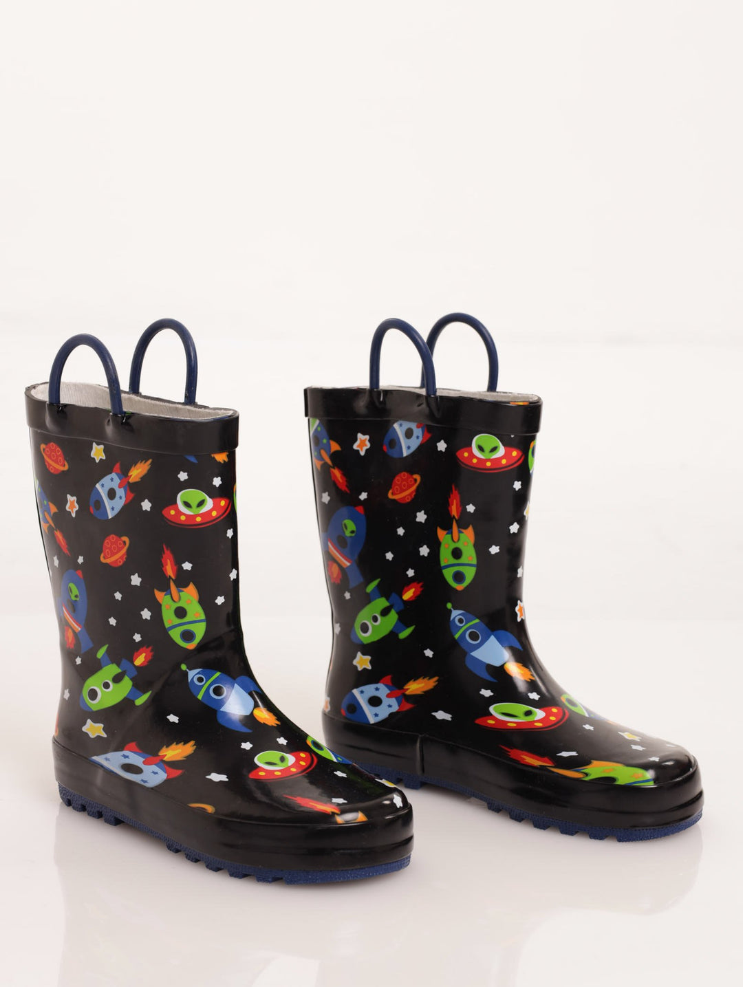 Boys Spaceship Gumboot - Black