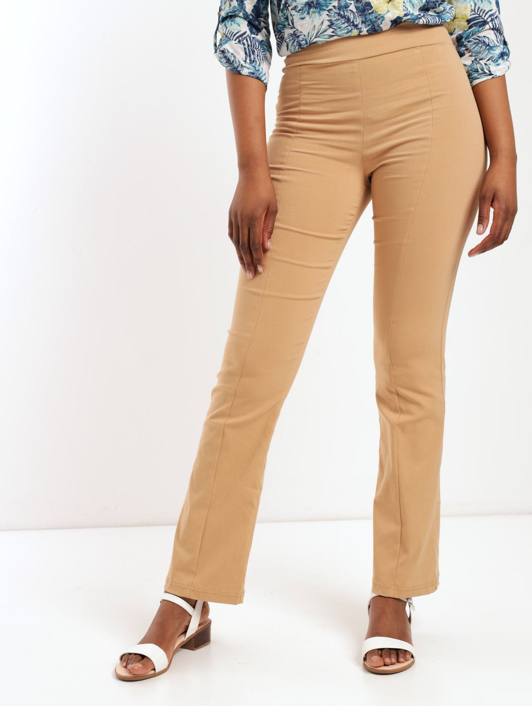 Ladies Bengaline Straight Leg Pant- Camel
