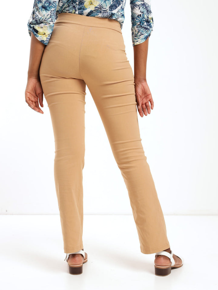 Ladies Bengaline Straight Leg Pant- Camel