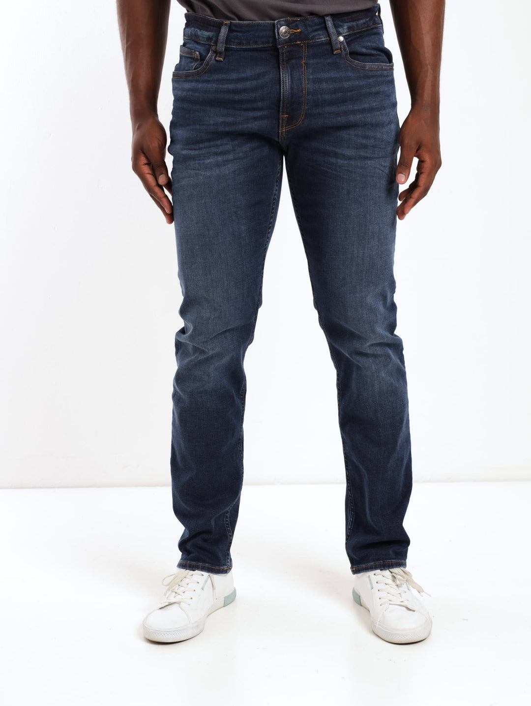 Men's Blue/Black Slim Straight Denim Jean