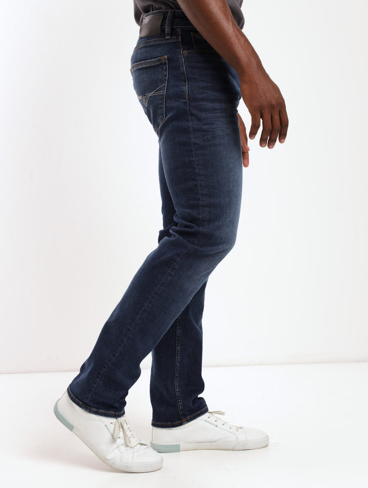 Men's Blue/Black Slim Straight Denim Jean