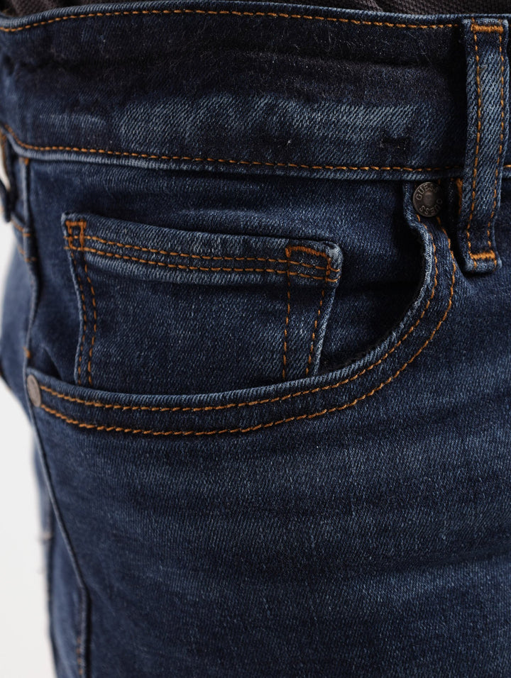 Men's Blue/Black Slim Straight Denim Jean