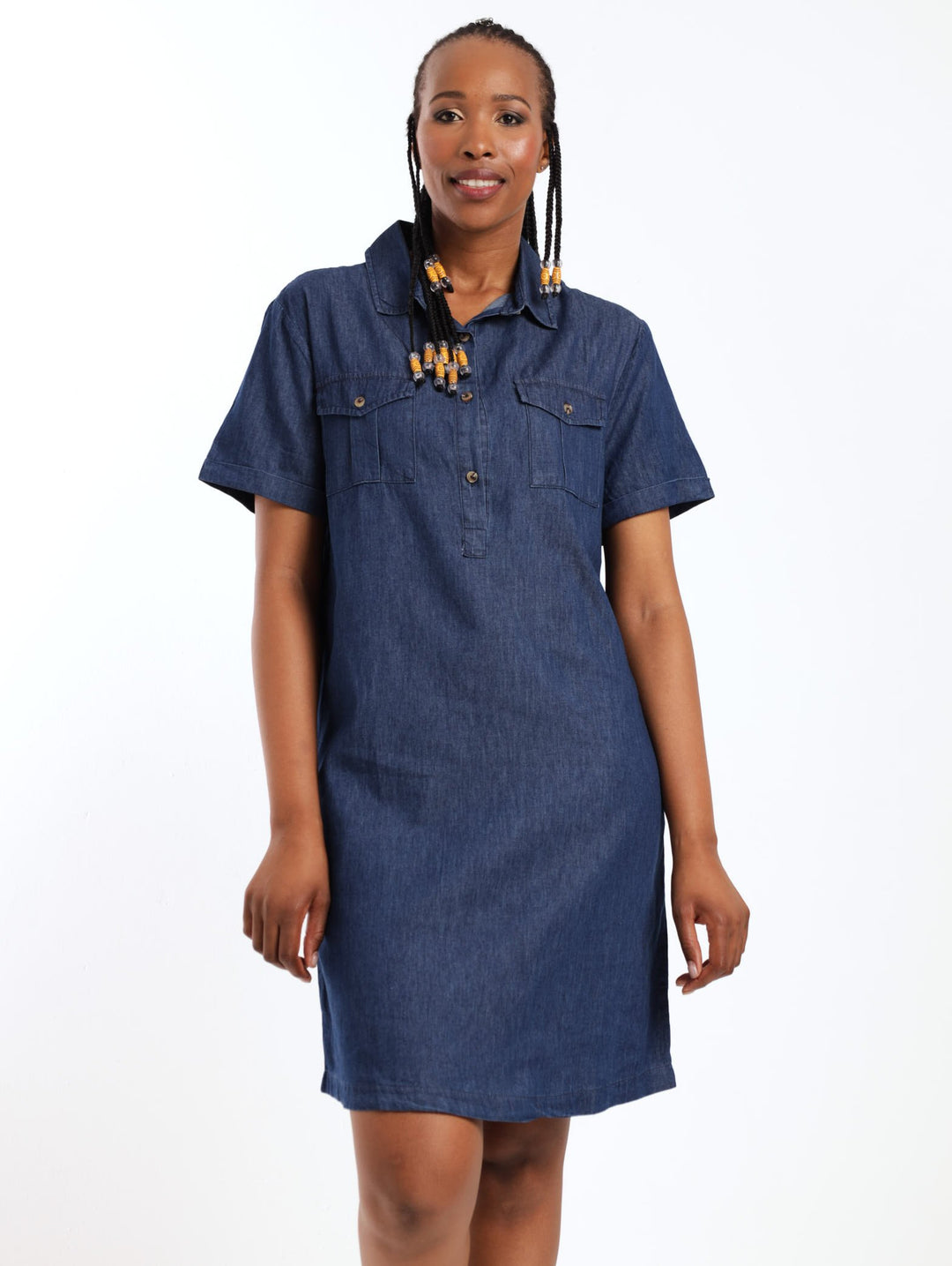 Ladies Denim Shirt Dress - Main Image