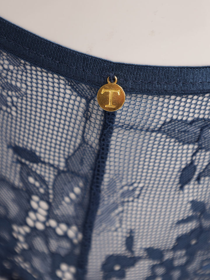 Ladies Cheeky Brazilian Panty With T-Back Detail - Petrol