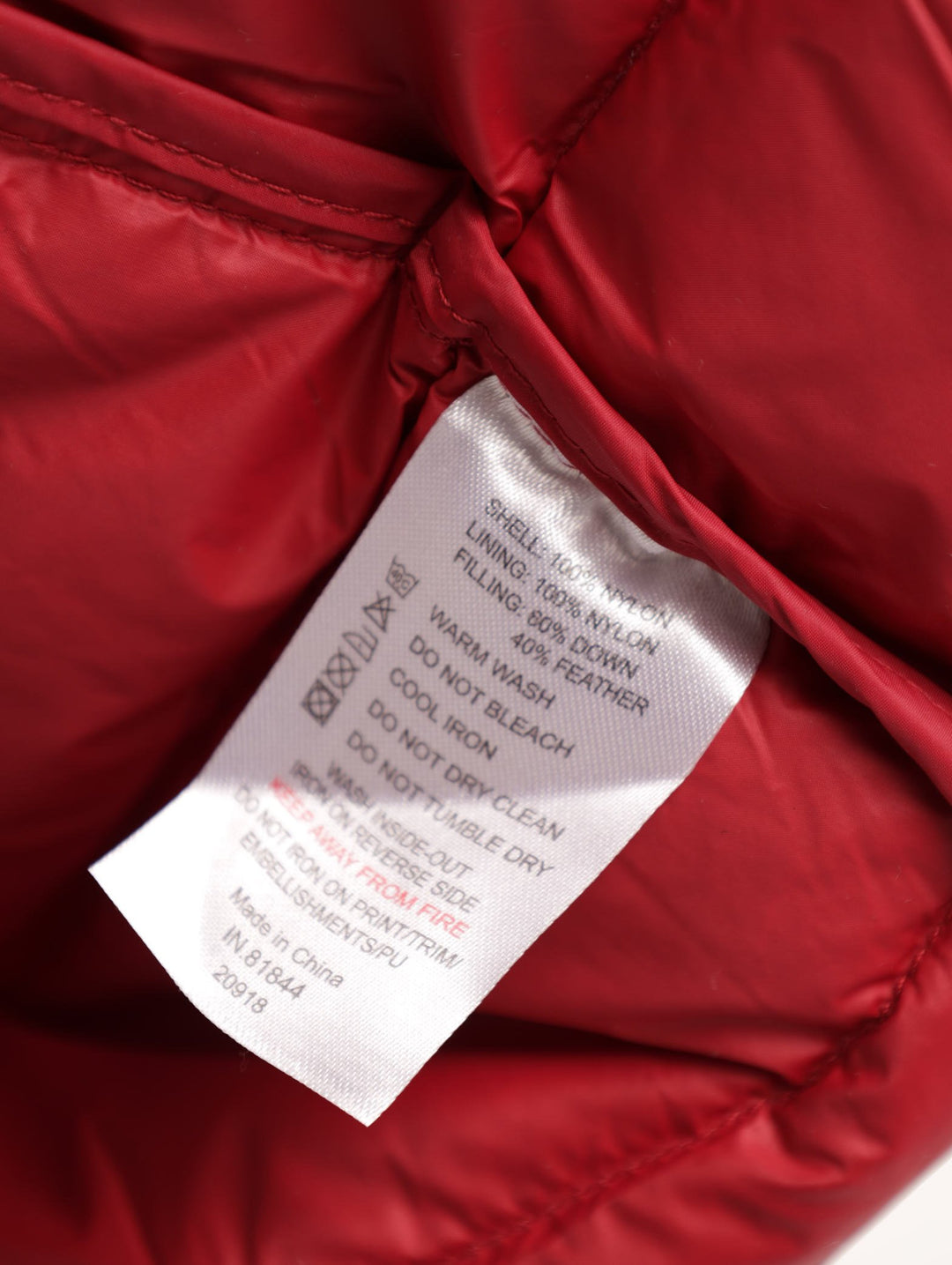 Men's Down Puff Jacket - Red