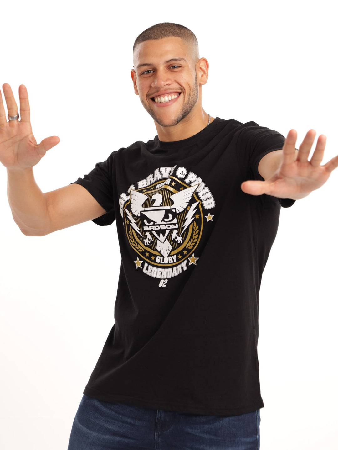 Men's Militant Crew Neck Tee- Black