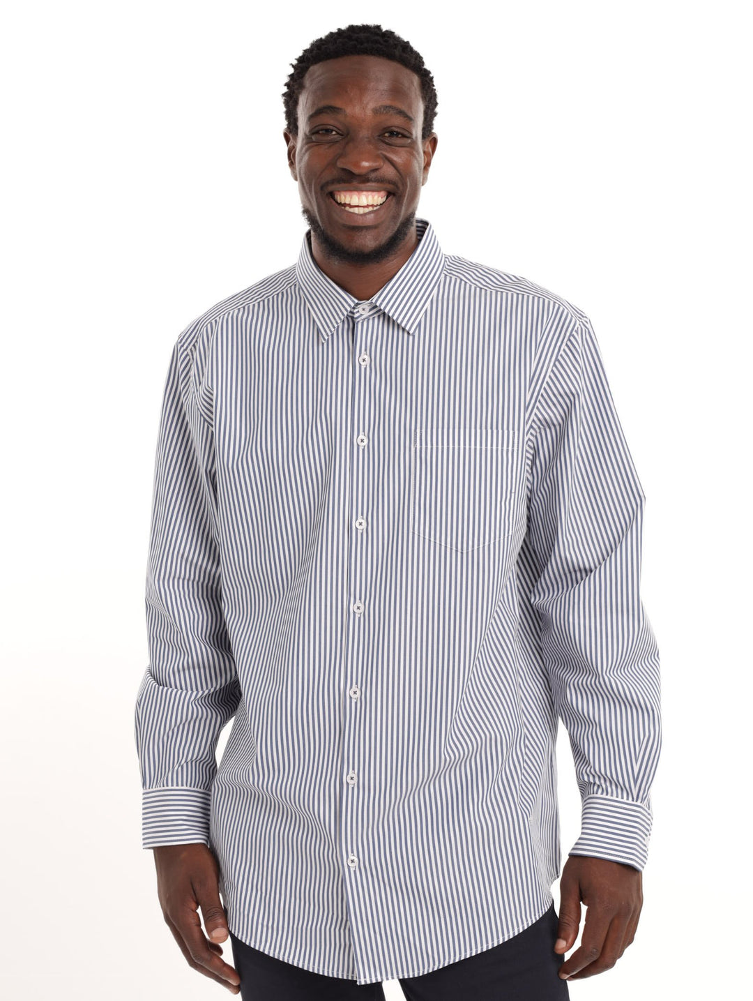Men's Thin Stripe Shirt - White/Blue