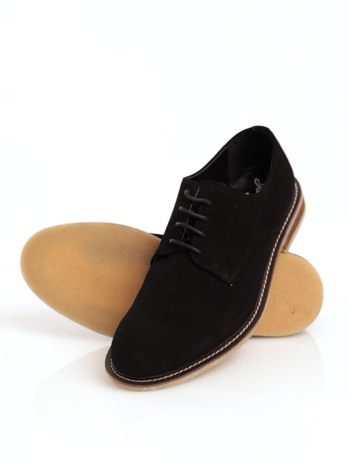 Men's Suede Lace-Up Derby Shoe - Black