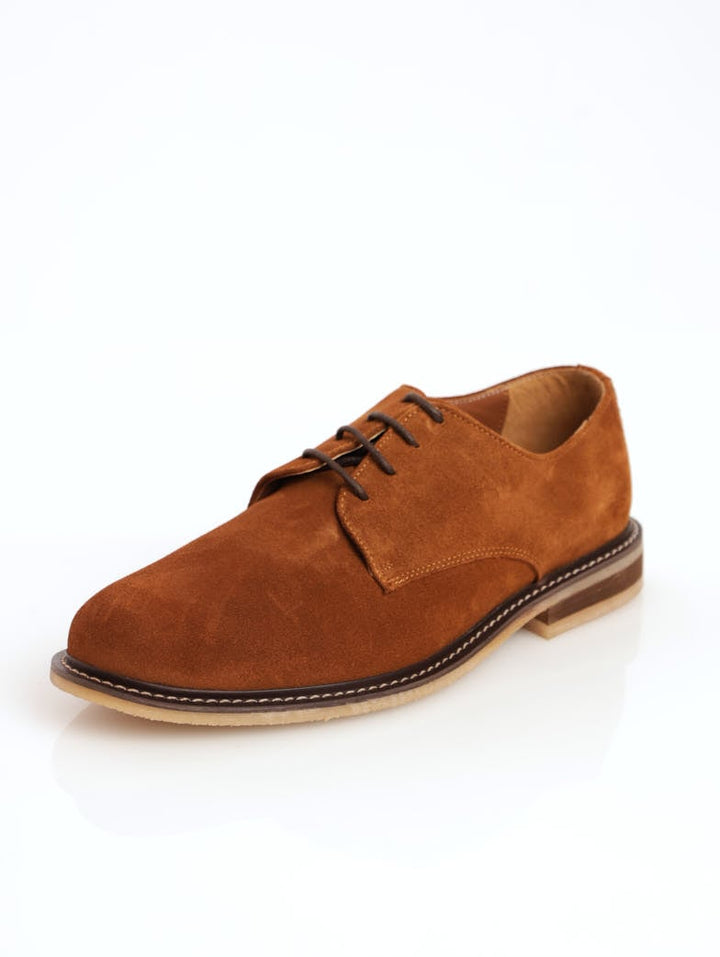 Men's Suede Lace-Up Derby Shoe - Tan