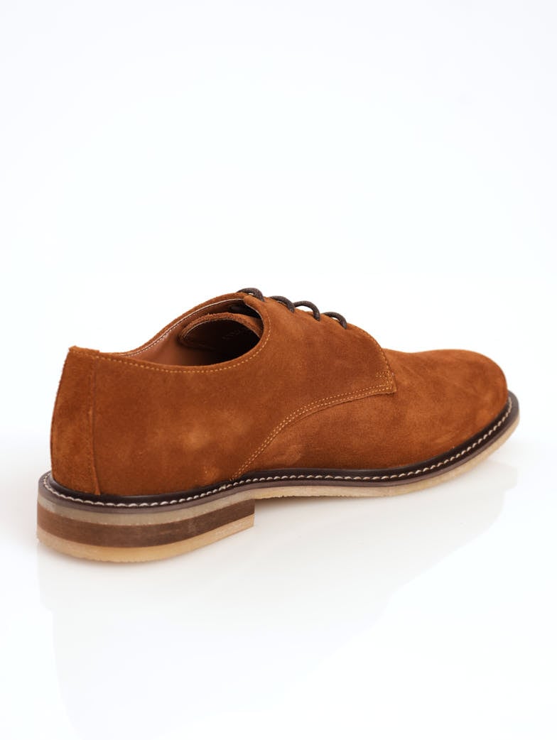 Men's Suede Lace-Up Derby Shoe - Tan