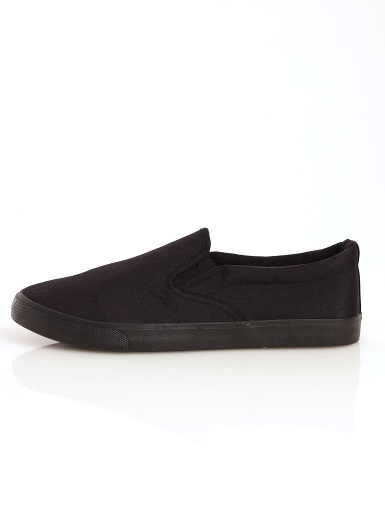 Men's Basic Slip-On Canvas Sneaker - Black
