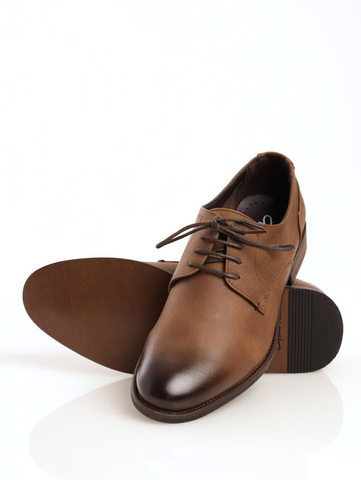 Men's Round-Toe Lace-Up Shoe - Tan