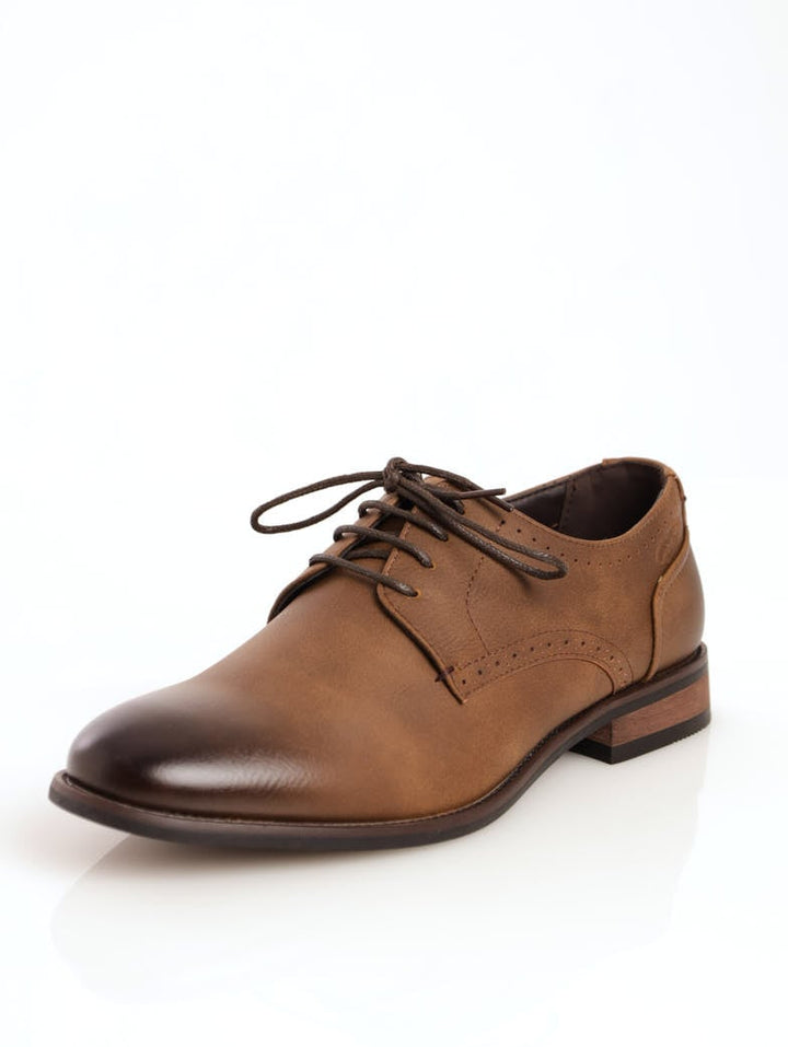Men's Round-Toe Lace-Up Shoe - Tan