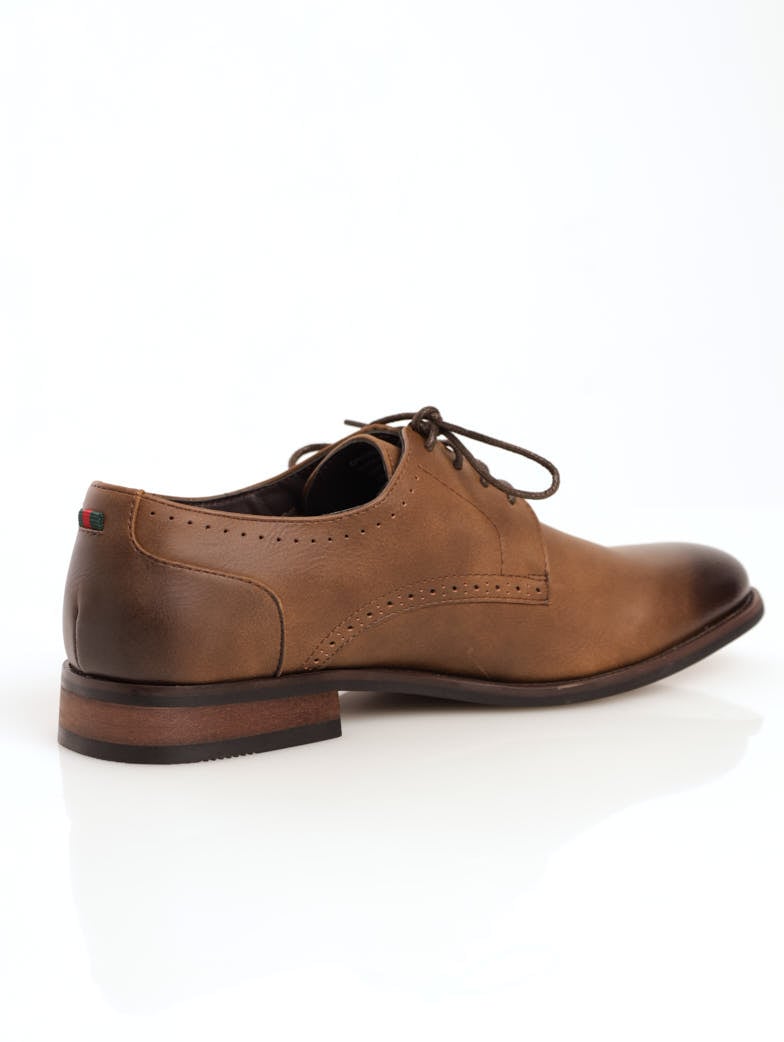 Men's Round-Toe Lace-Up Shoe - Tan