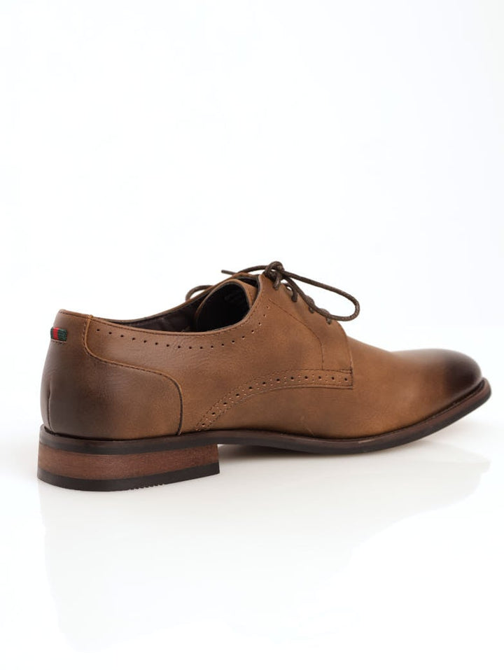 Men's Round-Toe Lace-Up Shoe - Tan