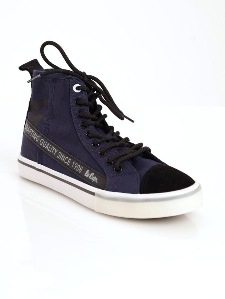 Men's Hi-Top Detailed Sneaker - Navy