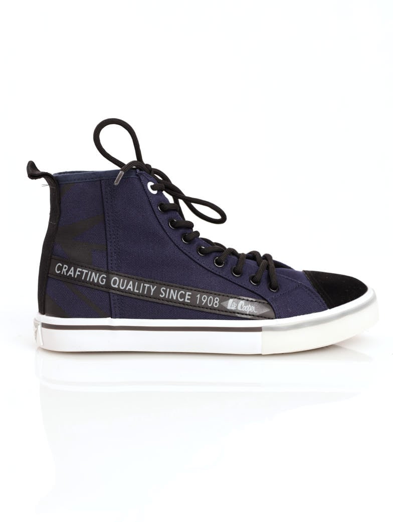 Men's Hi-Top Detailed Sneaker - Navy