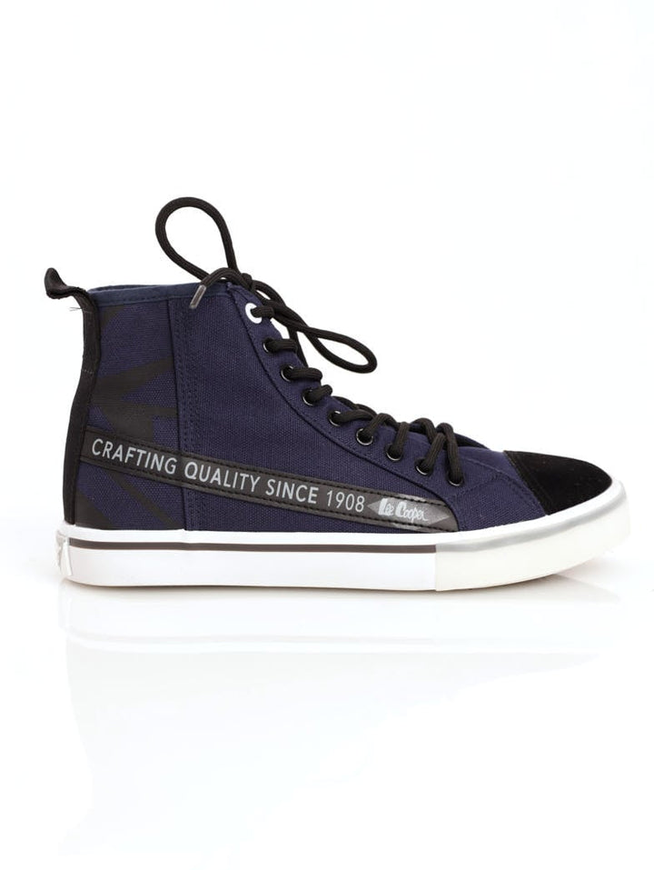 Men's Hi-Top Detailed Sneaker - Navy