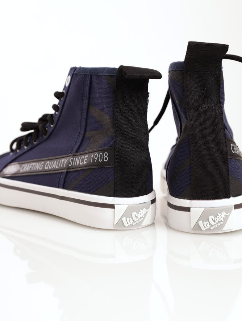 Men's Hi-Top Detailed Sneaker - Navy