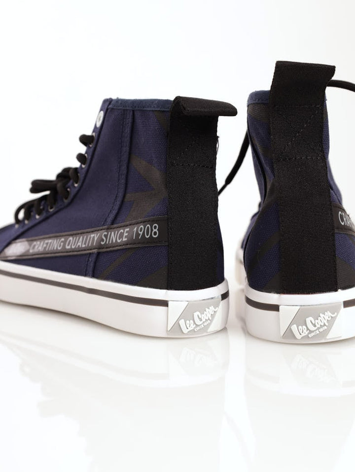Men's Hi-Top Detailed Sneaker - Navy
