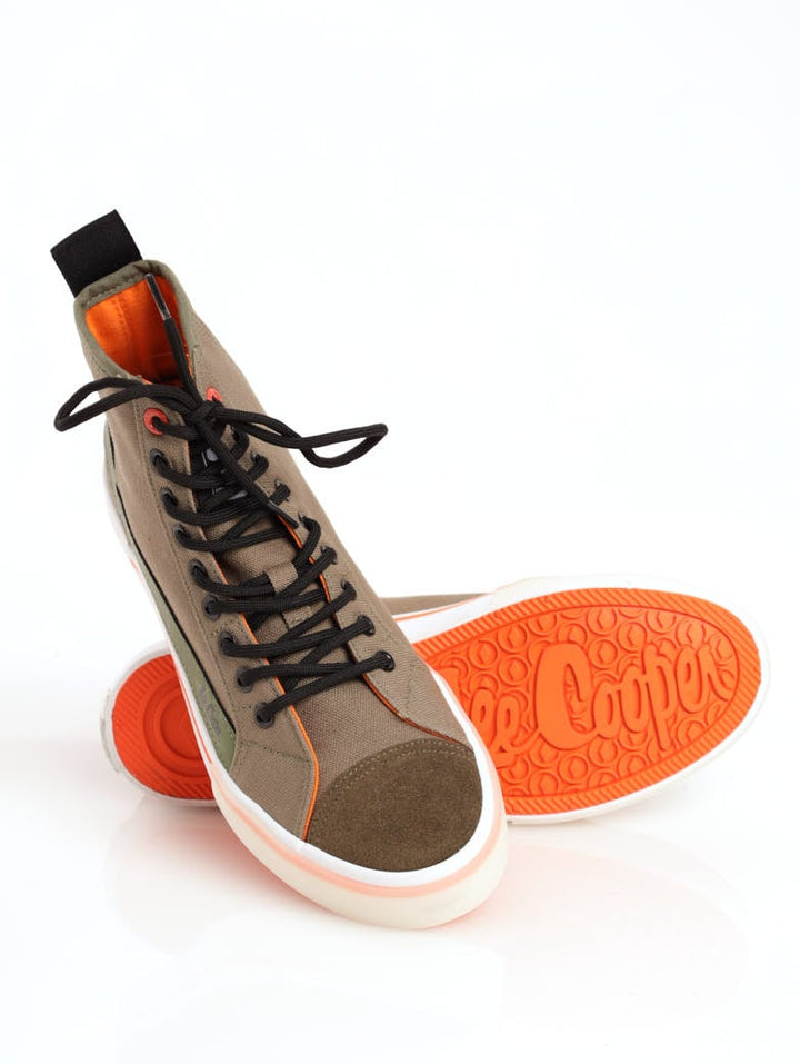 Men's Hi-Top Detailed Sneaker - Green