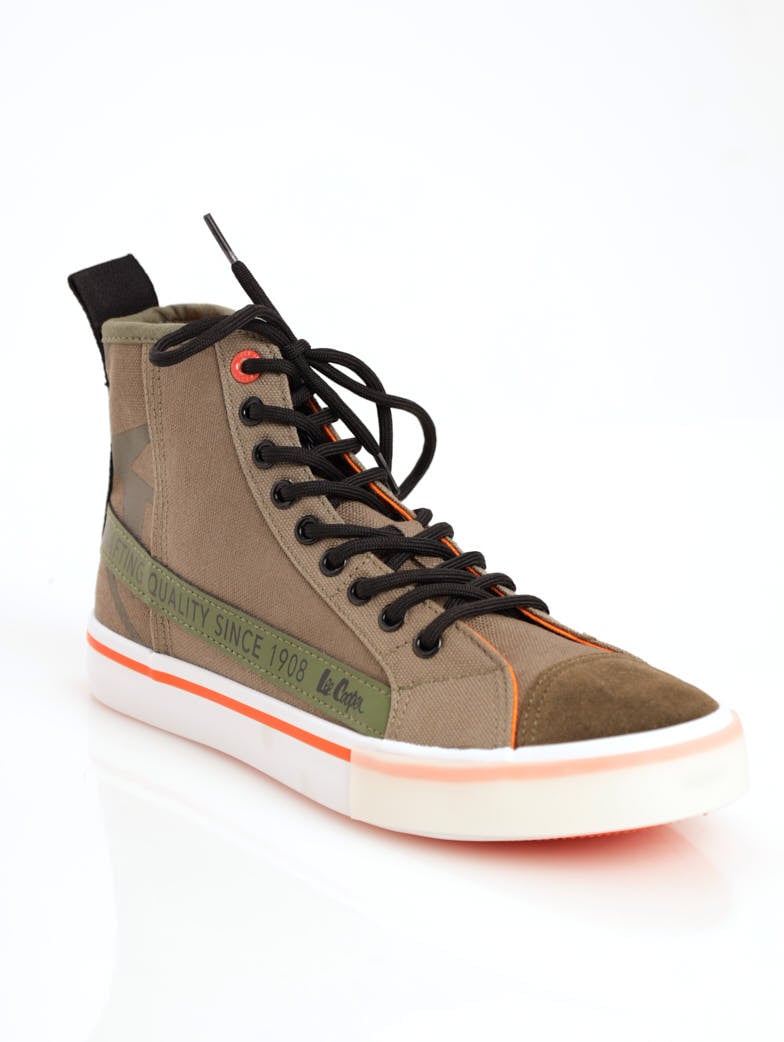 Men's Hi-Top Detailed Sneaker - Green