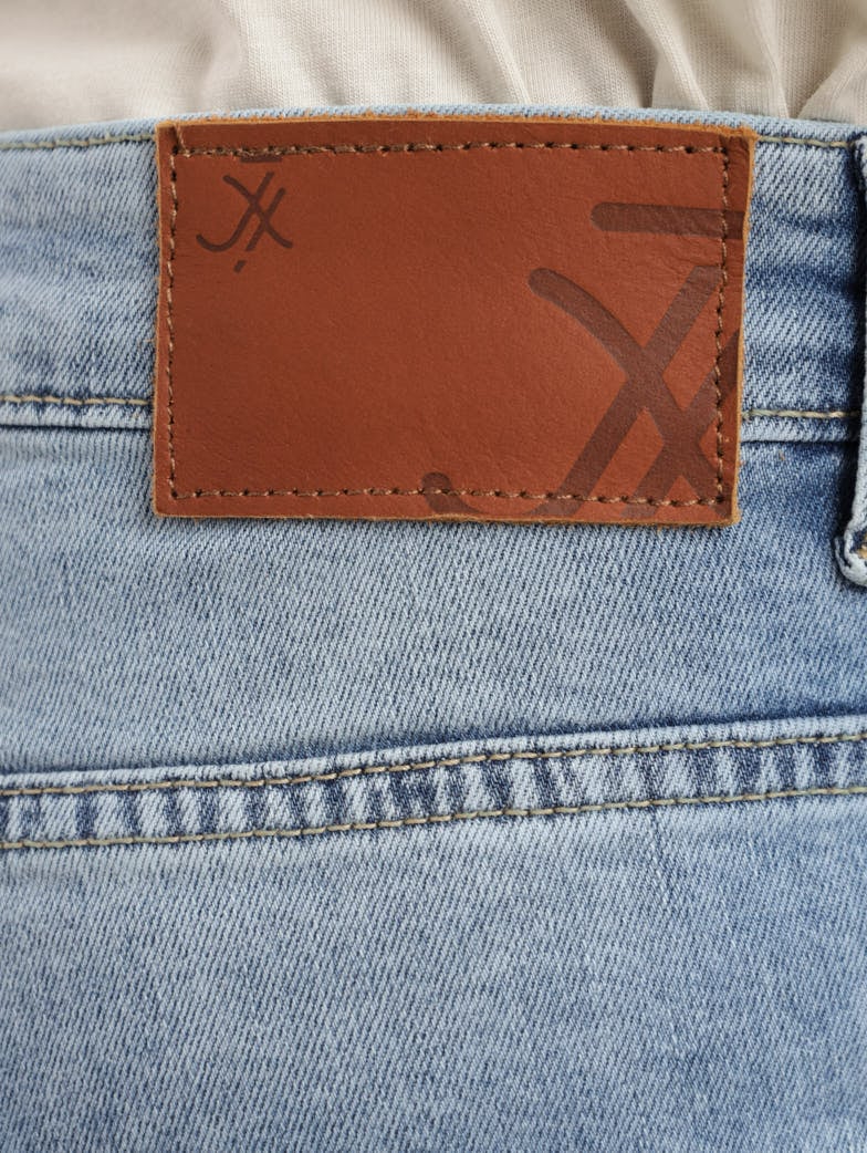 Men's Light Wash Trio Ripped Super Skinny Denim Jean