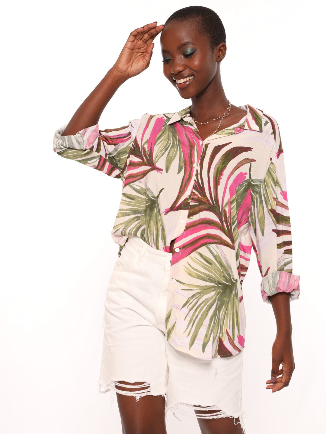 Ladies Tropical Ovasize Shirt