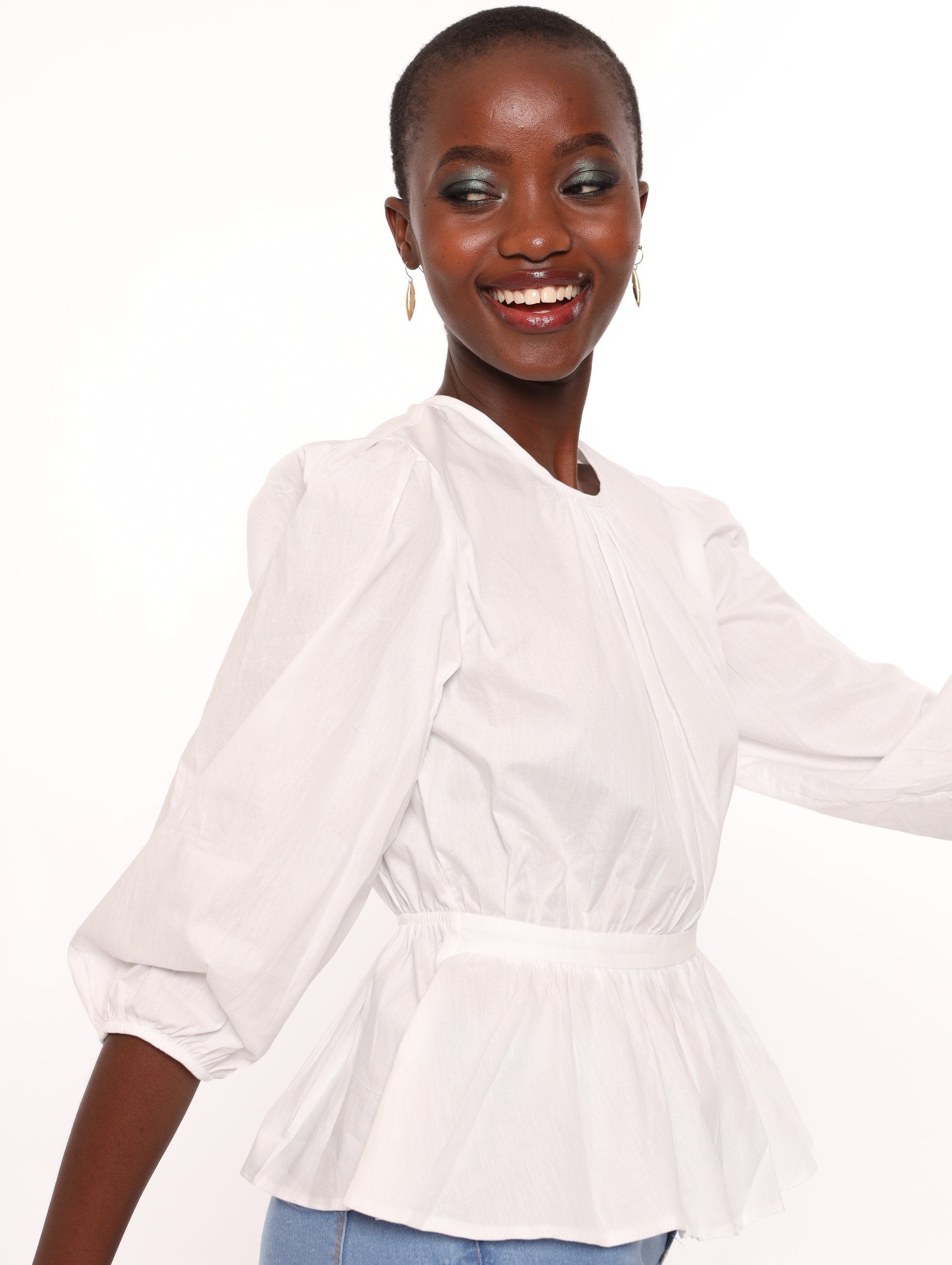 white blouse peplum