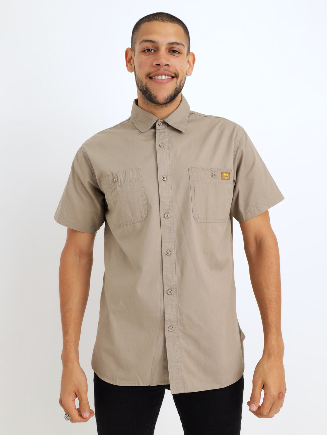 Men's Short Sleeve Bush Shirt - Khaki