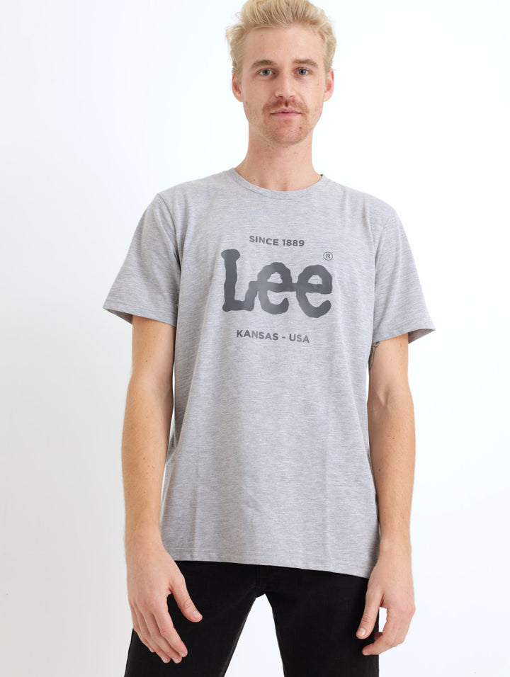 Men's Lee Corp Logo Tee - Grey Melange