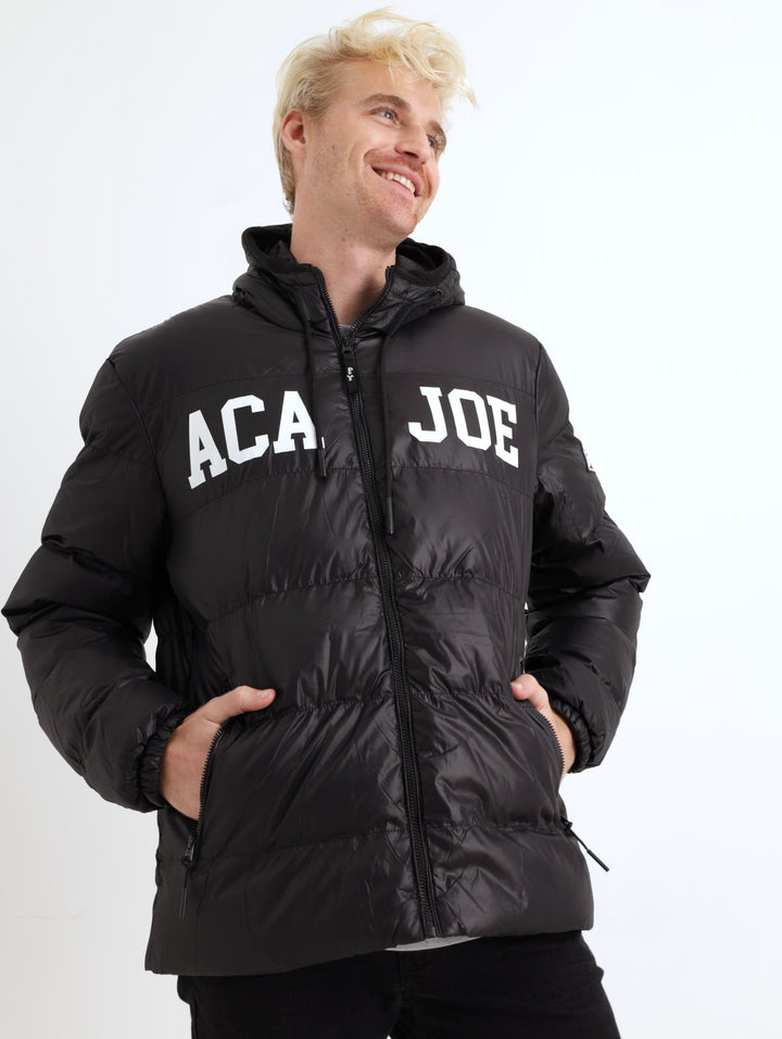 Men's Irridescent Puffer Jacket - Black