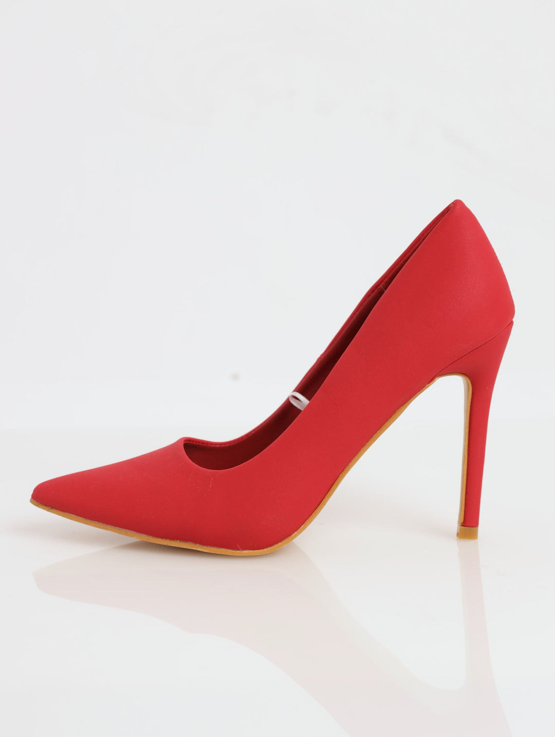 Ladies Plain Pointed Court Stiletto Heel - Red