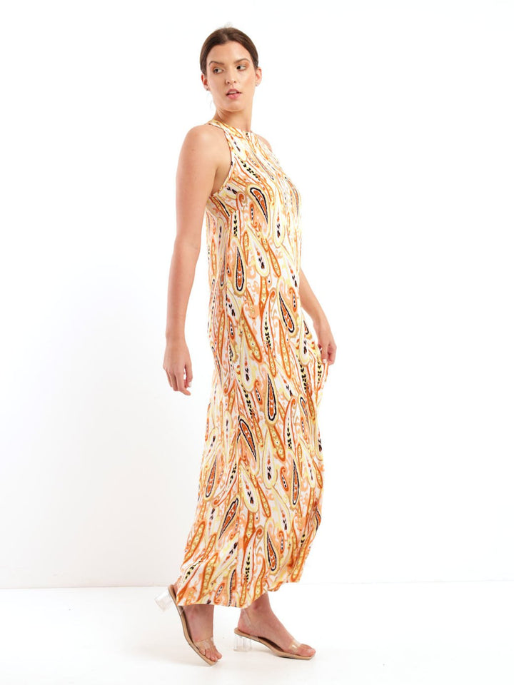 Ladies Sleeveless Halter Neck Maxi Dress