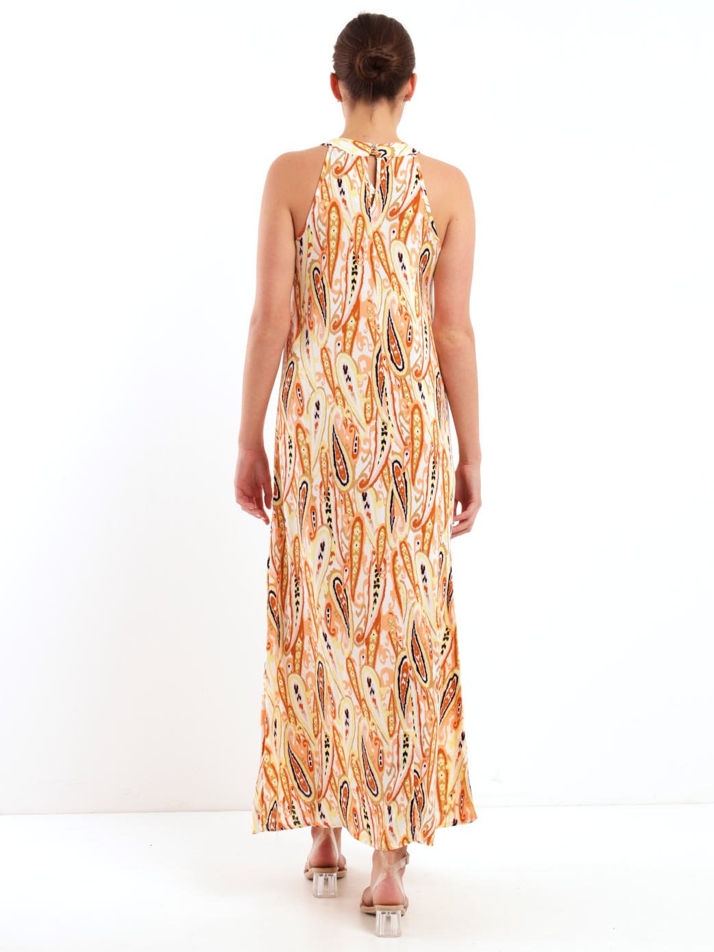 Ladies Sleeveless Halter Neck Maxi Dress