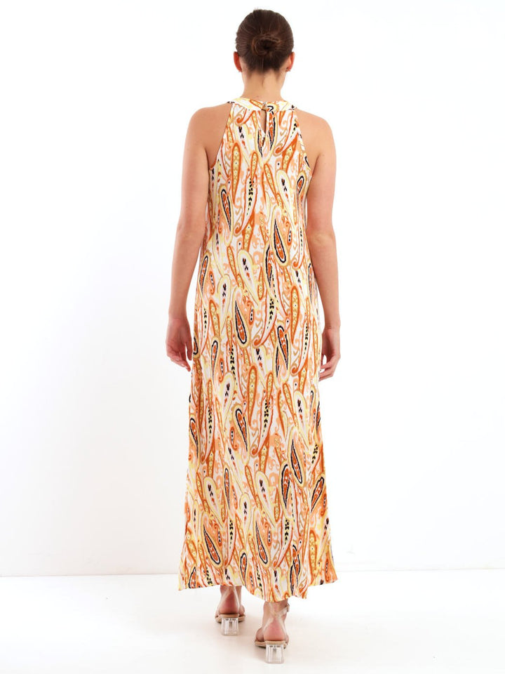 Ladies Sleeveless Halter Neck Maxi Dress