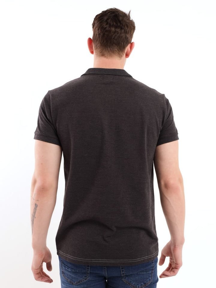 Men's Colourblock Golfer - Charcoal Melange