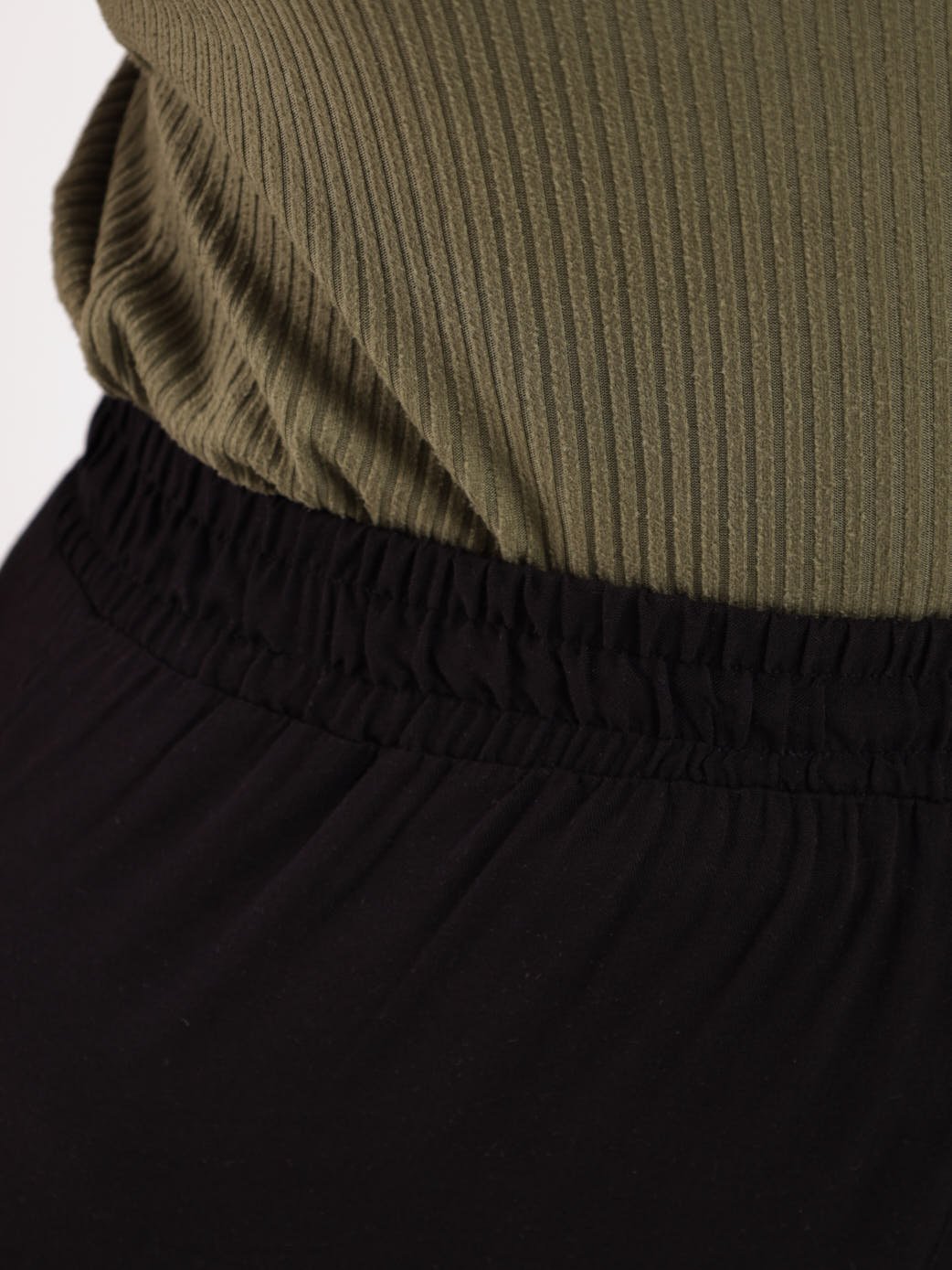 Ladies Ruched Hem Pant - Black