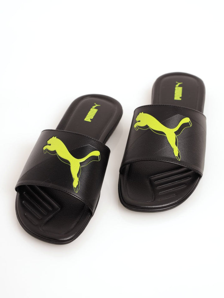 Men's Streetcat Embossed Slide Sandal - Black/Yellow