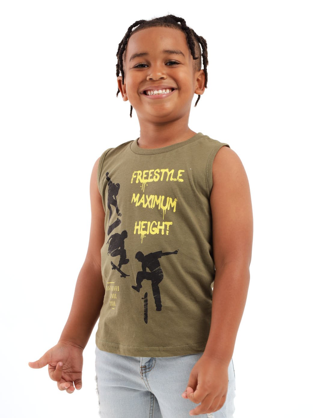Pre-Boys Muscle Skate Vest - Olive