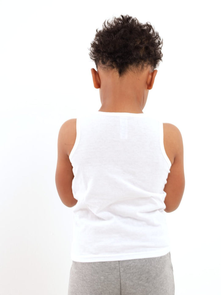 Pre-Boys 2 Pack Sleevless Vest - White
