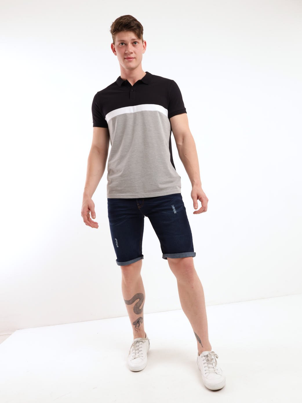 Men's Fashion Denim Short - Blue/Black