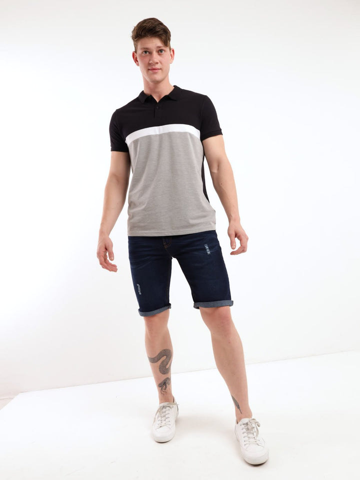 Men's Fashion Denim Short - Blue/Black
