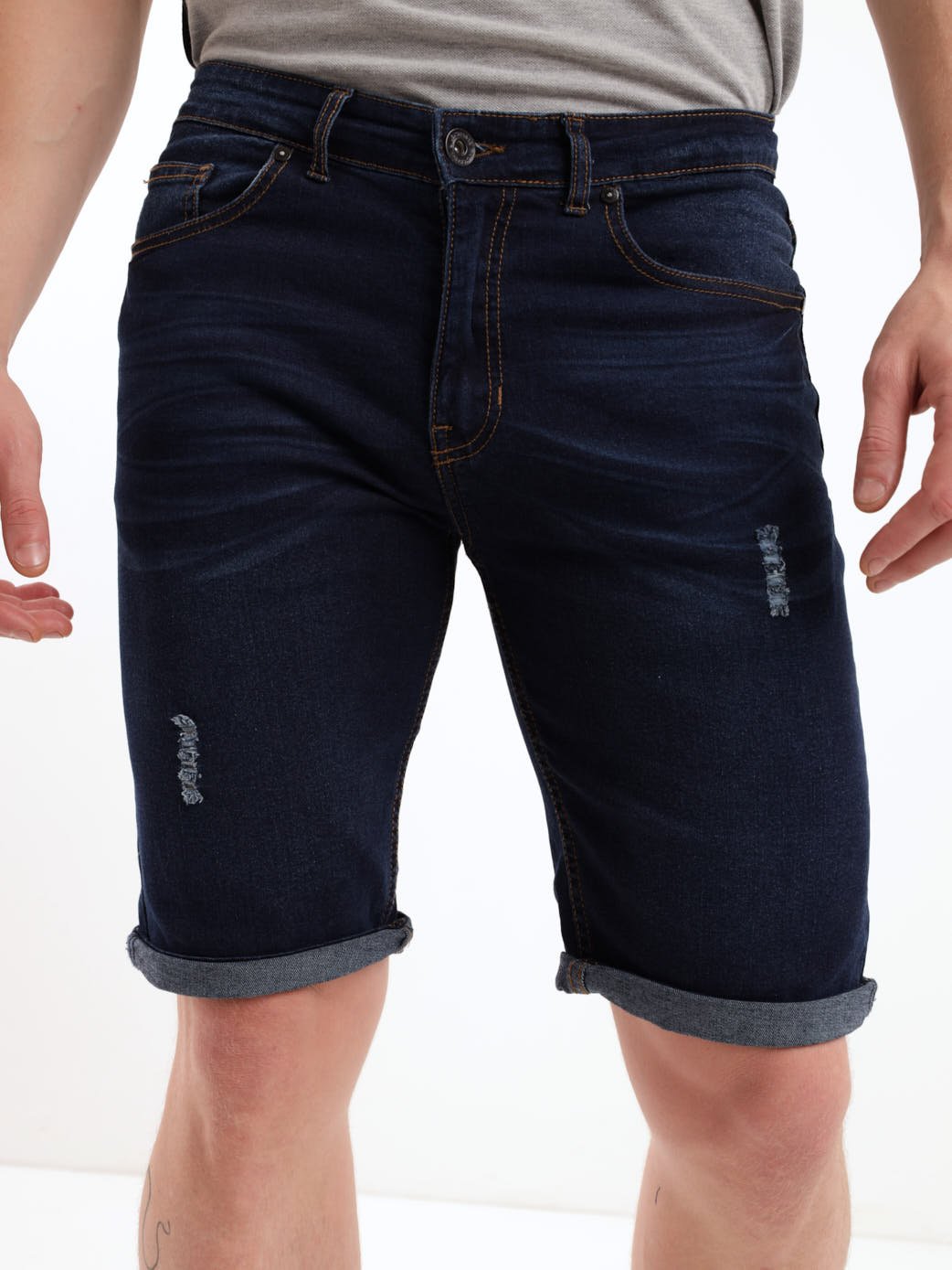 Men's Fashion Denim Short - Blue/Black