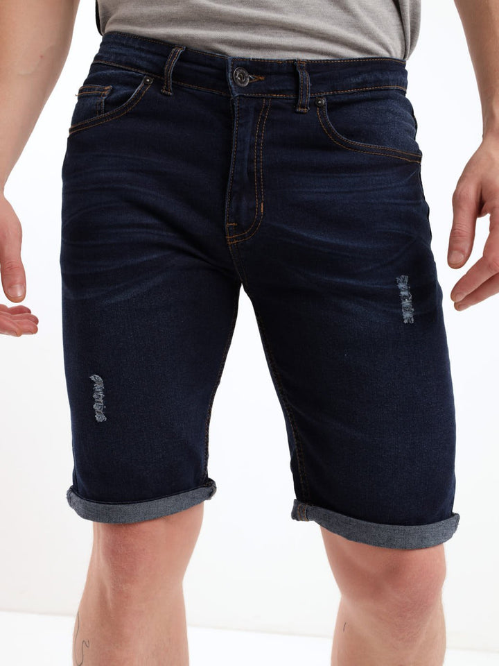 Men's Fashion Denim Short - Blue/Black