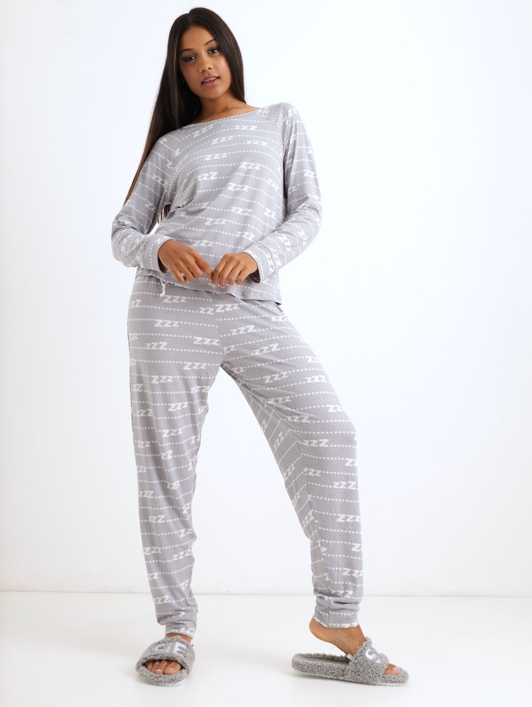 Ladies Zzz PJ Set - Grey