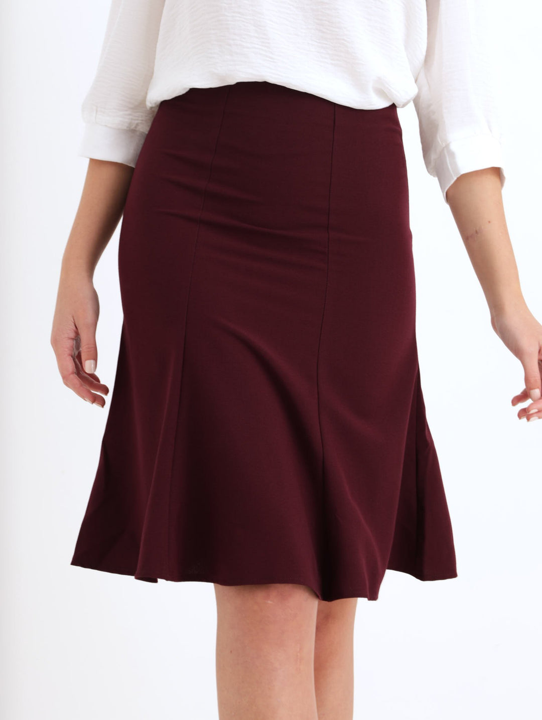 Ladies PV Flippy Skirt - Burgundy
