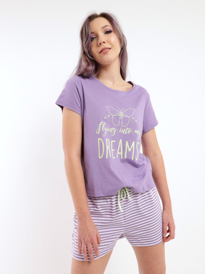 Ladies Flying Into My Dreams Top - Purple