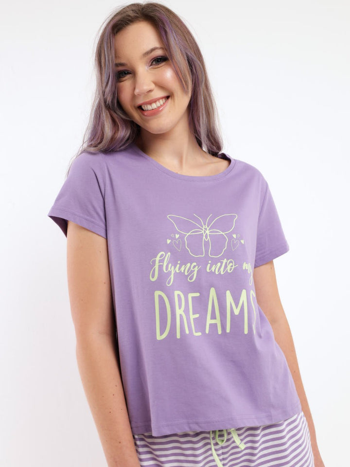 Ladies Flying Into My Dreams Top - Purple