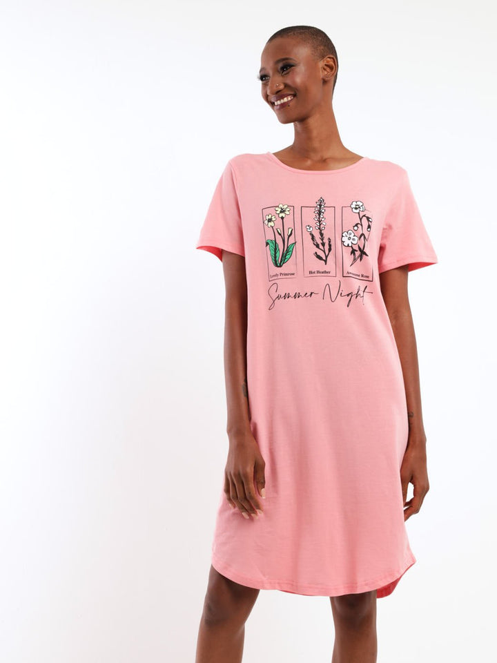 Ladies Summer Nights Sleepshirt - Pink